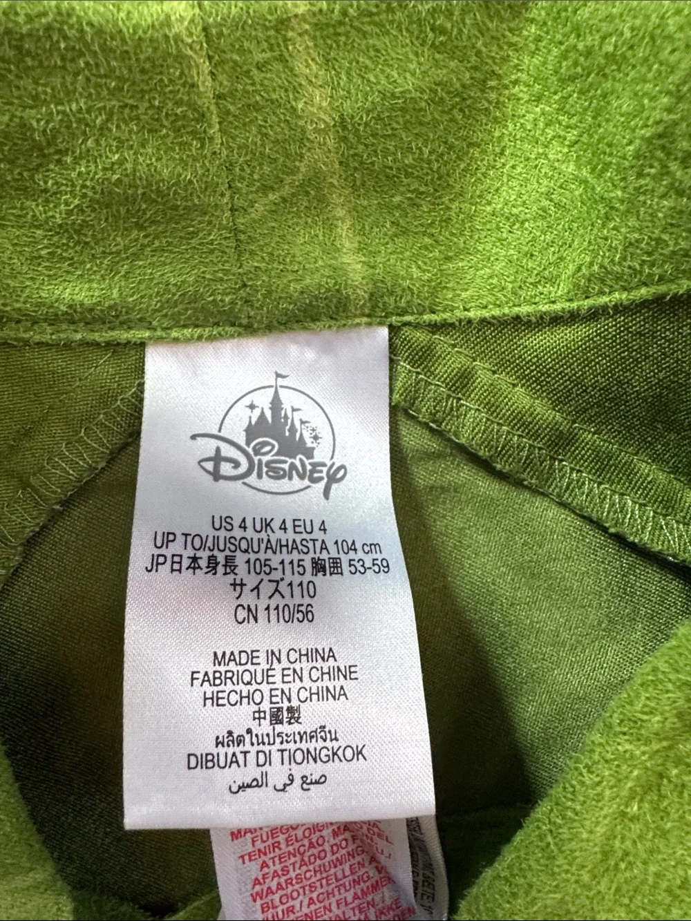 Disney Peter Pan-Style Kids Costume 4T - Picture 2 of 2